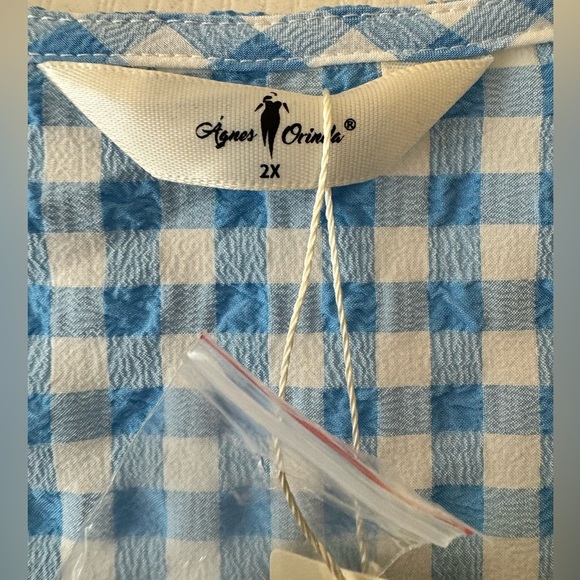 Gingham sweetheart neckline blouse - Picture 5 of 6